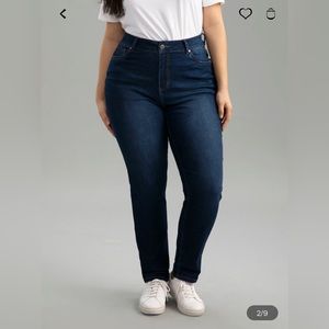 Bloomchic NWT denim jeans size 24 stretch straight leg skinny high waisted